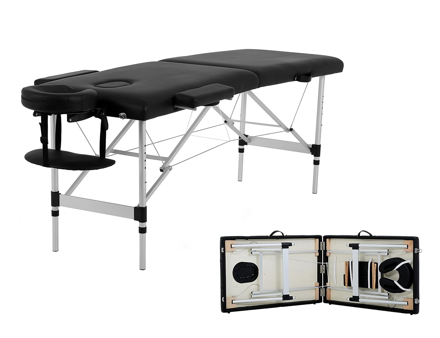 W Spa & Wellness - Portable 73in Aluminium Adjustable Massage Table