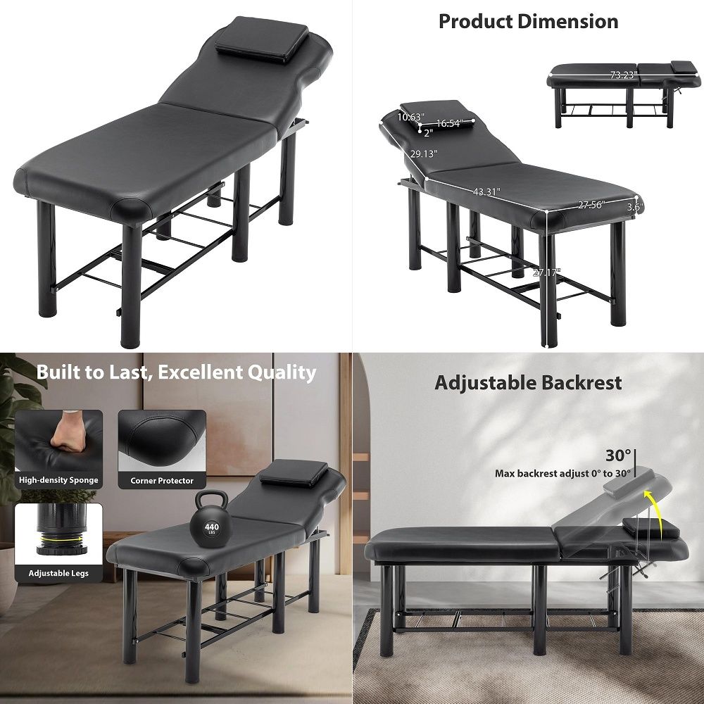 Massage Table w Adjustable Bac – W Spa & Wellness Bewertung und Preis